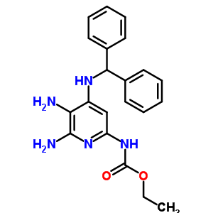 n-[5,6-二氨基-4-(二苯甲基氨基)吡啶-2-基]氨基甲酸乙酯結(jié)構(gòu)式_38359-68-1結(jié)構(gòu)式