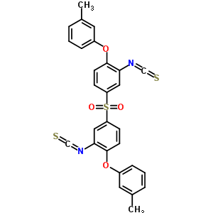 2-異硫代氰?；?4-[3-異硫代氰?；?4-(3-甲基苯氧基)苯基]磺酰基-1-(3-甲基苯氧基)苯結(jié)構(gòu)式_40939-82-0結(jié)構(gòu)式
