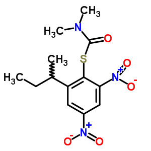 (7CI,8CI)-二甲基硫代氨基甲酸 S-(2-仲丁基-4,6-二硝基苯基)酯結(jié)構(gòu)式_4665-24-1結(jié)構(gòu)式