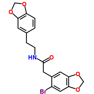 N-(2-苯并[1,3]二氧代-5-基乙基)-2-(6-溴苯并[1,3]二氧代l-5-基)乙酰胺結(jié)構(gòu)式_49715-59-5結(jié)構(gòu)式