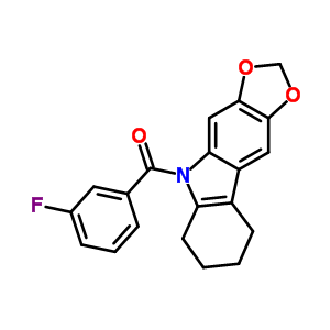 5-(3-氟苯甲?；?-6,7,8,9-四氫-5H-1,3-二氧代[4,5-b]咔唑結構式_50332-20-2結構式