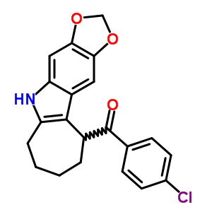 5,6,7,8,9,10-六氫-5-(p-氯苯甲?；?環(huán)庚并[b]-1,3-二氧代[4,5-f]吲哚結(jié)構(gòu)式_50332-31-5結(jié)構(gòu)式