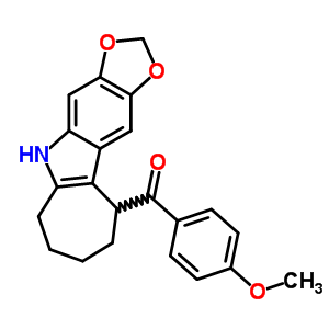 5,6,7,8,9,10-六氫-5-(p-茴香?；?環(huán)庚并[b]-1,3-二氧代[4,5-f]吲哚結(jié)構(gòu)式_50332-37-1結(jié)構(gòu)式
