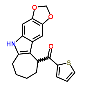 5,6,7,8,9,10-六氫-5-[(2-噻吩)羰基]環(huán)庚并[b]-1,3-二氧代[4,5-f]吲哚結構式_50332-38-2結構式
