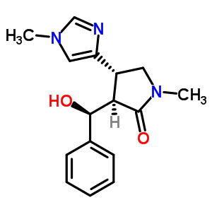 (3R,4S)-3-[(S)-羥基-苯基-甲基]-1-甲基-4-(1-甲基咪唑-4-基)吡咯烷-2-酮結(jié)構(gòu)式_50656-83-2結(jié)構(gòu)式