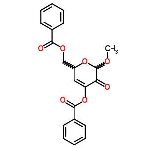 (2R-順式)-(9CI)-4-(苯甲?；趸?-6-[(苯甲?；趸?甲基]-2-甲氧基-2H-吡喃-3(6H)-酮結(jié)構(gòu)式_52152-86-0結(jié)構(gòu)式