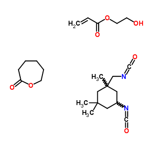 2-Propenoic acid, 2-hydroxyethyl ester, polymer with 5-isocyanato-1-(isocyanatomethyl)-1,3,3-trimethylcyclohexane and 2-oxepanoneStructure,52404-32-7Structure 2-Propenoic acid, 2-hydroxyethyl ester, polymer with 5-isocyanato-1-(isocyanatomethyl)-1,3,3-trimethylcyclohexane and 2-oxepanone Structure,52404-32-7Structure