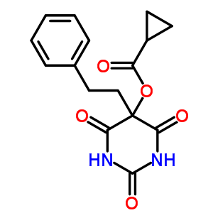 5-(Cyclopropylcarbonyloxy)-5-(1-phenylethyl)-2,4,6(1h,3h,5h)-pyrimidinetrioneStructure,53761-10-7Structure 5-(Cyclopropylcarbonyloxy)-5-(1-phenylethyl)-2,4,6(1h,3h,5h)-pyrimidinetrione Structure,53761-10-7Structure