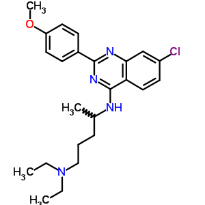 N-[7-氯-2-(4-甲氧基苯基)喹唑啉-4-基]-N,N-二乙基-戊烷-1,4-二胺結(jié)構(gòu)式_5431-76-5結(jié)構(gòu)式