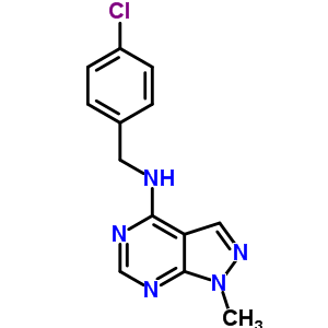n-[(4-氯苯基)甲基]-1-甲基-1H-吡唑并[3,4-d]嘧啶-4-胺結(jié)構(gòu)式_5441-46-3結(jié)構(gòu)式