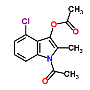 1-[3-(乙?；趸?-4-氯-2-甲基-1H-吲哚-1-基]-乙酮結(jié)構(gòu)式_5446-21-9結(jié)構(gòu)式