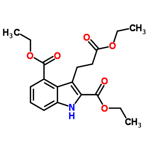 3-(3-乙氧基-3-氧代丙基)-1H-吲哚-2,4-二羧酸 2,4-二乙酯結(jié)構(gòu)式_5446-68-4結(jié)構(gòu)式