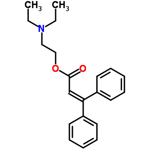 3,3-二苯基丙烯酸 2-(二乙基氨基)乙酯鹽酸鹽結(jié)構(gòu)式_5449-57-0結(jié)構(gòu)式