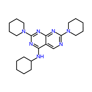 n-環(huán)己基-2,7-二-1-哌啶基-嘧啶并[4,5-d]嘧啶-4-胺結(jié)構(gòu)式_5730-26-7結(jié)構(gòu)式