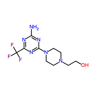 4-[4-氨基-6-(三氟甲基)-1,3,5-噻嗪-2-基]-1-哌嗪乙醇結(jié)構(gòu)式_58892-43-6結(jié)構(gòu)式