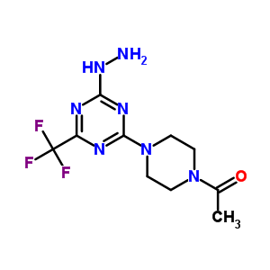 [4-(4-乙?；哙?1-基)-6-(三氟甲基)-1,3,5-噻嗪-2-基]肼結(jié)構(gòu)式_58892-46-9結(jié)構(gòu)式
