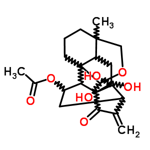 (4R,14R,20R)-11beta-乙酰氧基-18,20-環(huán)氧-7alpha,14,20-三羥基貝殼杉-16-烯-15-酮結(jié)構(gòu)式_59859-99-3結(jié)構(gòu)式