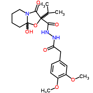 N-[2-(3,4-二甲氧基苯基)乙?；鵠-6-羥基-9-氧代-8-丙烷-2-基-7-噁-1-氮雜雙環(huán)[4.3.0]壬烷-8-碳酰肼結(jié)構(gòu)式_60807-11-6結(jié)構(gòu)式