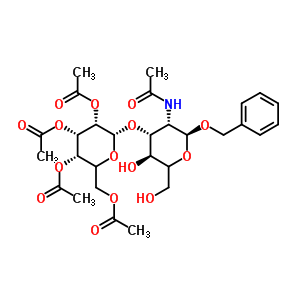 芐基2-乙酰氨基-2-脫氧-3-O-(2,3,4,6-四-O-乙?；?beta-D-吡喃半乳糖基)-alpha-D-吡喃葡萄糖苷結(jié)構(gòu)式_60831-31-4結(jié)構(gòu)式