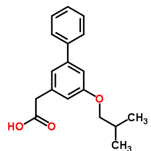 5-異丁氧基-3-聯(lián)苯乙酸結(jié)構(gòu)式_61888-58-2結(jié)構(gòu)式