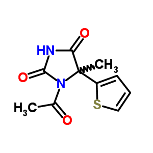 1-乙?；?5-甲基-5-噻吩-2-基-咪唑啉-2,4-二酮結(jié)構(gòu)式_62031-98-5結(jié)構(gòu)式