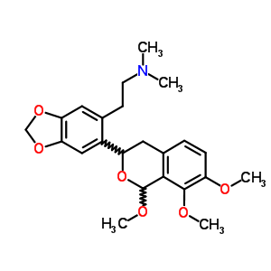 N,N-二甲基-2-[6-(1,7,8-三甲氧基異苯并二氫吡喃-3-基)苯并[1,3]二氧代l-5-基]乙胺結(jié)構(gòu)式_62421-43-6結(jié)構(gòu)式