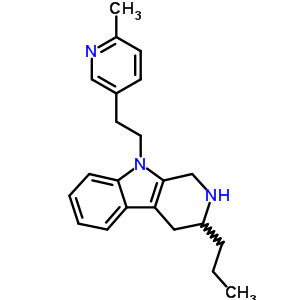 1,2,3,4,4A,9a-六氫-9-[2-(2-甲基-5-吡啶)乙基]-3-丙基-9h-吡啶并[3,4-b]吲哚結(jié)構(gòu)式_63885-32-5結(jié)構(gòu)式