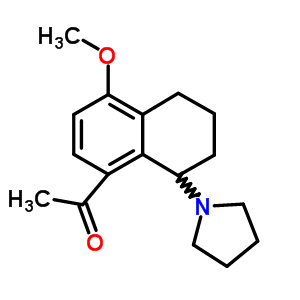 1-(8-乙酰基-5-甲氧基-1,2,3,4-四氫萘-1-基)吡咯烷結(jié)構(gòu)式_63886-60-2結(jié)構(gòu)式