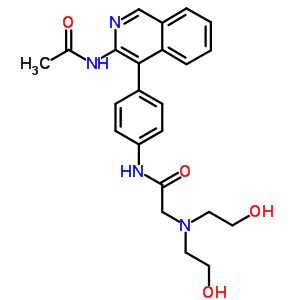 n-[4-[3-(乙酰基氨基)-4-異喹啉]苯基]-2-[雙(2-羥基乙基)氨基]-乙酰胺結(jié)構(gòu)式_64157-51-3結(jié)構(gòu)式