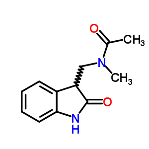 N-[(2,3-二氫-2-氧代-1H-吲哚-3-基)甲基]-N-甲基-乙酰胺結(jié)構(gòu)式_64230-50-8結(jié)構(gòu)式
