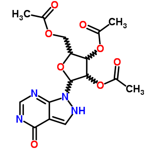 1,5-二氫-1-(2,3,5-三-O-乙?；?b-D-呋核亞硝脲)-4H-吡唑并[3,4-d]嘧啶-4-酮結(jié)構(gòu)式_64372-69-6結(jié)構(gòu)式