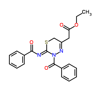 3-苯甲?；?2-(苯甲?；鶃啺被?-3,6-二氫-,乙酯2H-1,3,4-噻二嗪-5-乙酸結(jié)構(gòu)式_66870-57-3結(jié)構(gòu)式