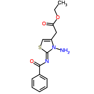2-[(2Z)-3-氨基-2-苯甲?；鶃啺被?1,3-噻唑-4-基]乙酸乙酯結(jié)構(gòu)式_66870-59-5結(jié)構(gòu)式