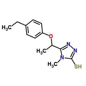 5-[1-(4-乙基苯氧基)乙基]-4-甲基-4H-1,2,4-噻唑-3-硫醇結(jié)構(gòu)式_669708-93-4結(jié)構(gòu)式