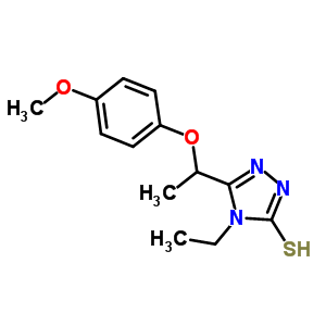 4-乙基-5-[1-(4-甲氧基苯氧基)乙基]-4H-1,2,4-噻唑-3-硫醇結(jié)構(gòu)式_669737-47-7結(jié)構(gòu)式
