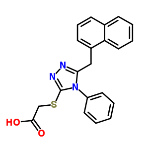 2-[[5-(1-萘甲基)-4-苯基-4H-1,2,4-噻唑-3-基]硫代]-乙酸結(jié)構(gòu)式_68614-60-8結(jié)構(gòu)式