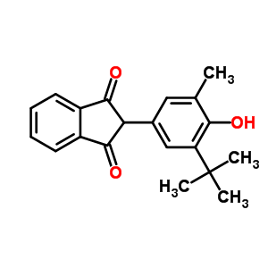 2-[3-(1,1-二甲基乙基)-4-羥基-5-甲基苯基]-1H-茚-1,3(2H)-二酮結(jié)構(gòu)式_69574-16-9結(jié)構(gòu)式