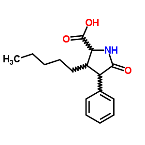 5-Oxo-3-pentyl-4-phenyl-pyrrolidine-2-carboxylic acidStructure,69727-32-8Structure 5-Oxo-3-pentyl-4-phenyl-pyrrolidine-2-carboxylic acid Structure,69727-32-8Structure