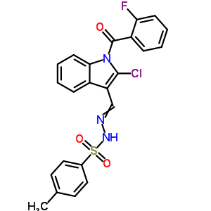 N-[[2-氯-1-(2-氟苯甲?；?吲哚-3-基]亞甲基氨基]-4-甲基-苯磺酰胺結(jié)構(gòu)式_70952-16-8結(jié)構(gòu)式