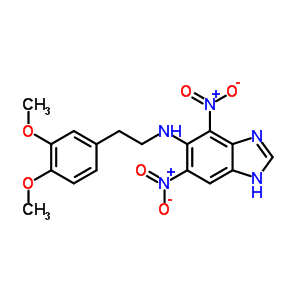 n-(2-(3,4-二甲氧基苯基)乙基)-4,6-二硝基-1H-苯并咪唑-5-胺結(jié)構(gòu)式_72766-42-8結(jié)構(gòu)式