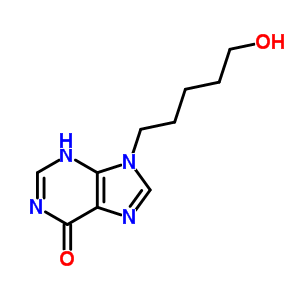 6H-purin-6-one,1,9-dihydro-9-(5-hydroxypentyl)-Structure,7292-60-6Structure 6H-purin-6-one,1,9-dihydro-9-(5-hydroxypentyl)- Structure,7292-60-6Structure