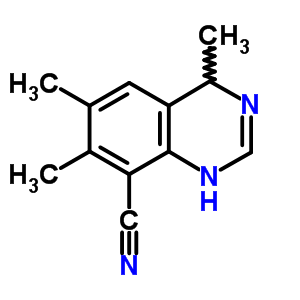 8-Quinazolinecarbonitrile,1,4-dihydro-4,6,7-trimethyl-Structure,73318-20-4Structure 8-Quinazolinecarbonitrile,1,4-dihydro-4,6,7-trimethyl- Structure,73318-20-4Structure