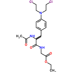 2-[[2-乙酰氨基-3-[4-[雙(2-氯乙基)氨基]苯基]丙?；鵠氨基]乙酸乙酯結構式_7409-39-4結構式