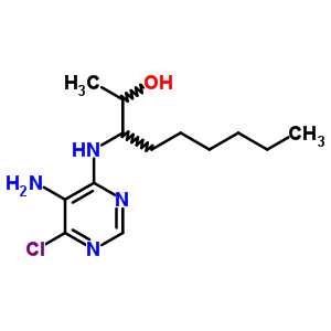 外消旋赤式-3-(5-氨基-6-氯嘧啶-4-基氨基)-壬烷-2-醇結(jié)構(gòu)式_75166-65-3結(jié)構(gòu)式