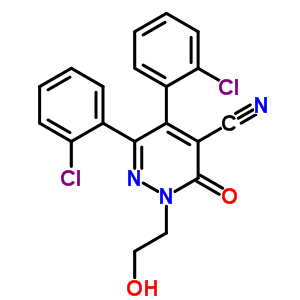 5,6-雙(2-氯苯基)-2,3-二氫-2-(2-羥基乙基)-3-氧代-4-吡嗪甲腈結(jié)構(gòu)式_75660-48-9結(jié)構(gòu)式