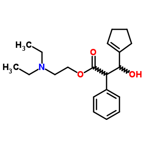 2-二乙基氨基乙基 3-(1-環(huán)戊烯基)-3-羥基-2-苯基-丙酸酯鹽酸鹽結構式_7596-40-9結構式