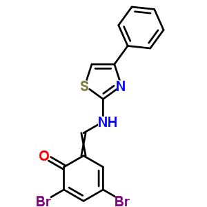 2,4-二溴-6-[[(4-苯基-2-噻唑)亞氨基]甲基]-苯酚結(jié)構(gòu)式_77203-56-6結(jié)構(gòu)式