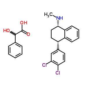 Cis-(1s,4s)-n-methyl-4-(3,4-dichlorophenyl)-1,2,3,4-tetrahydro-1-naphthalenamine mandelateStructure,79617-97-3Structure Cis-(1s,4s)-n-methyl-4-(3,4-dichlorophenyl)-1,2,3,4-tetrahydro-1-naphthalenamine mandelate Structure,79617-97-3Structure