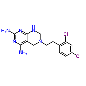 6-[2-(2,4-二氯苯基)乙基]-5,6,7,8-四氫-嘧啶并[4,5-d]嘧啶-2,4-二胺結(jié)構(gòu)式_79988-68-4結(jié)構(gòu)式