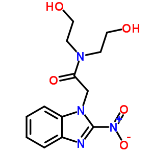 N,n-bis(2-hydroxyethyl)-2-(2-nitrobenzoimidazol-1-yl)acetamideStructure,80479-65-8Structure N,n-bis(2-hydroxyethyl)-2-(2-nitrobenzoimidazol-1-yl)acetamide Structure,80479-65-8Structure